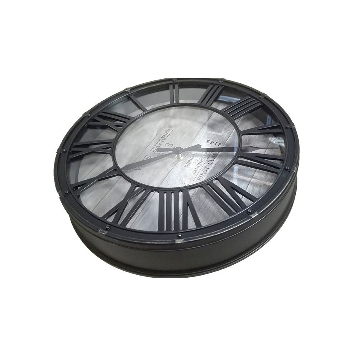 Pendule vintage Ø39 x 7,7 d'épaisseur noir, ATMOSPHERA