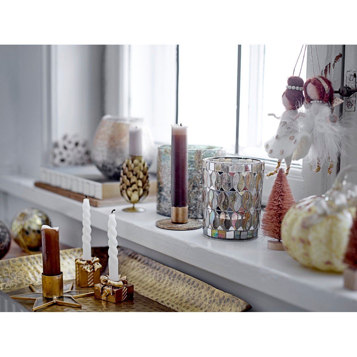 Bougies en paraffine (Pack de 12) TWIST blanc, BLOOMINGVILLE