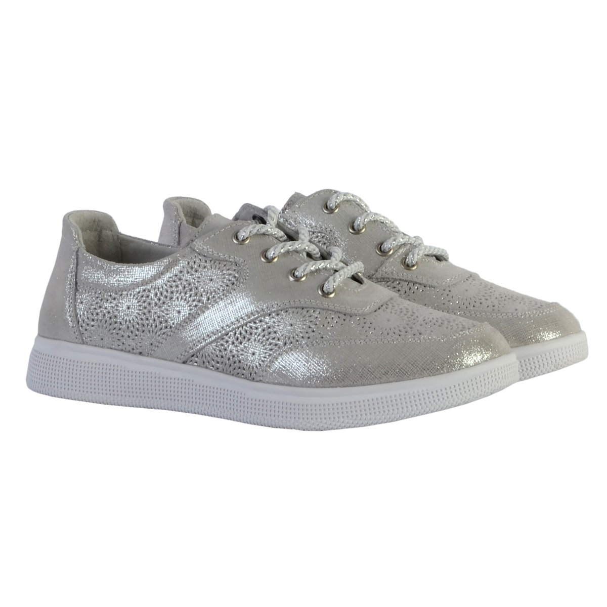Tennis Cuir argent, ENZA NUCCI