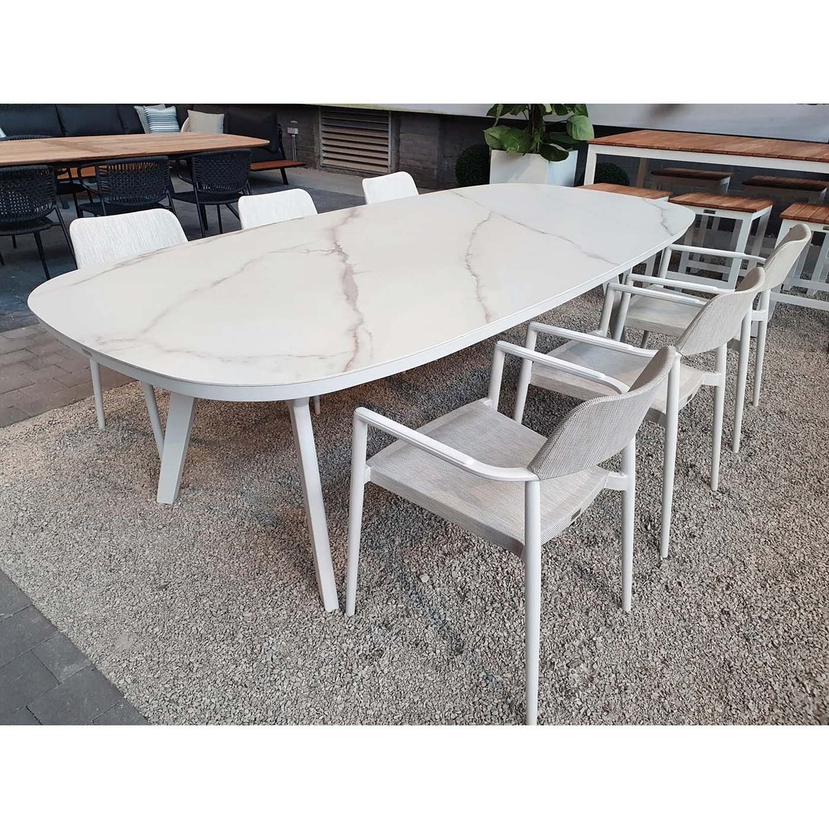 Chaise de jardin avec accoudoirs Chili blanche blanc, GESCOVA