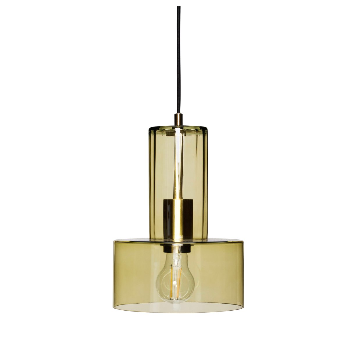 Suspension en verre et fer RIPPLE vert, HUBSCH