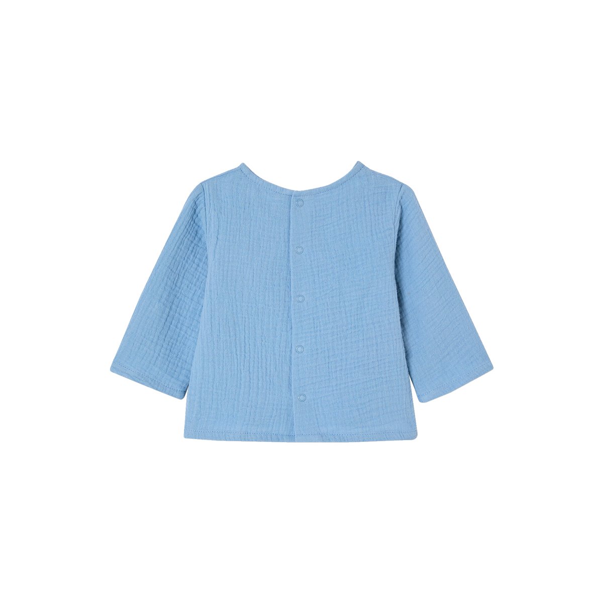 Chemise bébé esprit liquette en gaze de coton bleu pâle, VERTBAUDET