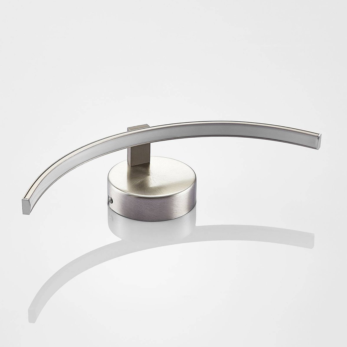 Applique en métal moderneLED, Iven nickel satiné, blanc satiné, LINDBY