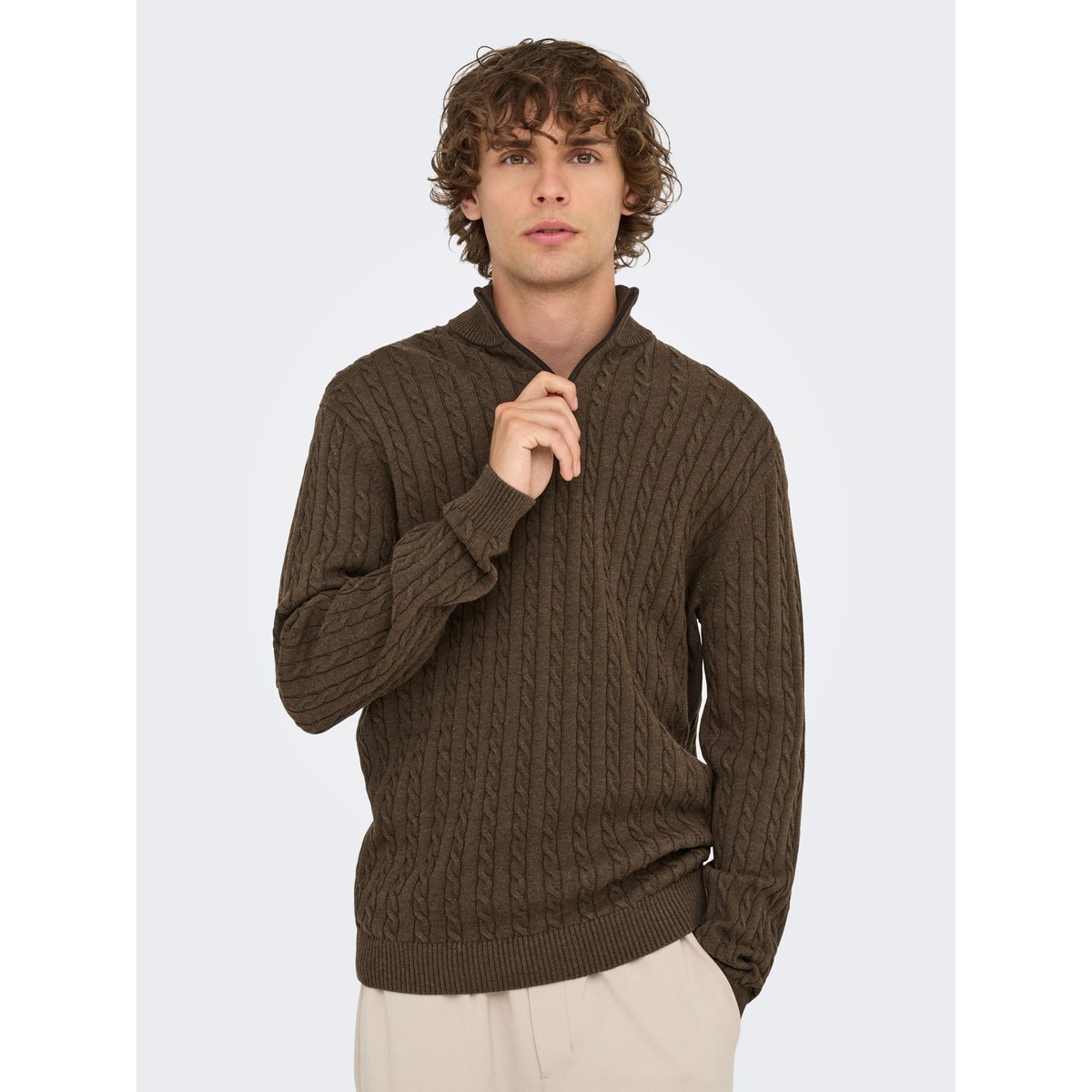 Pull En Maille coffee bean, ONLY & SONS