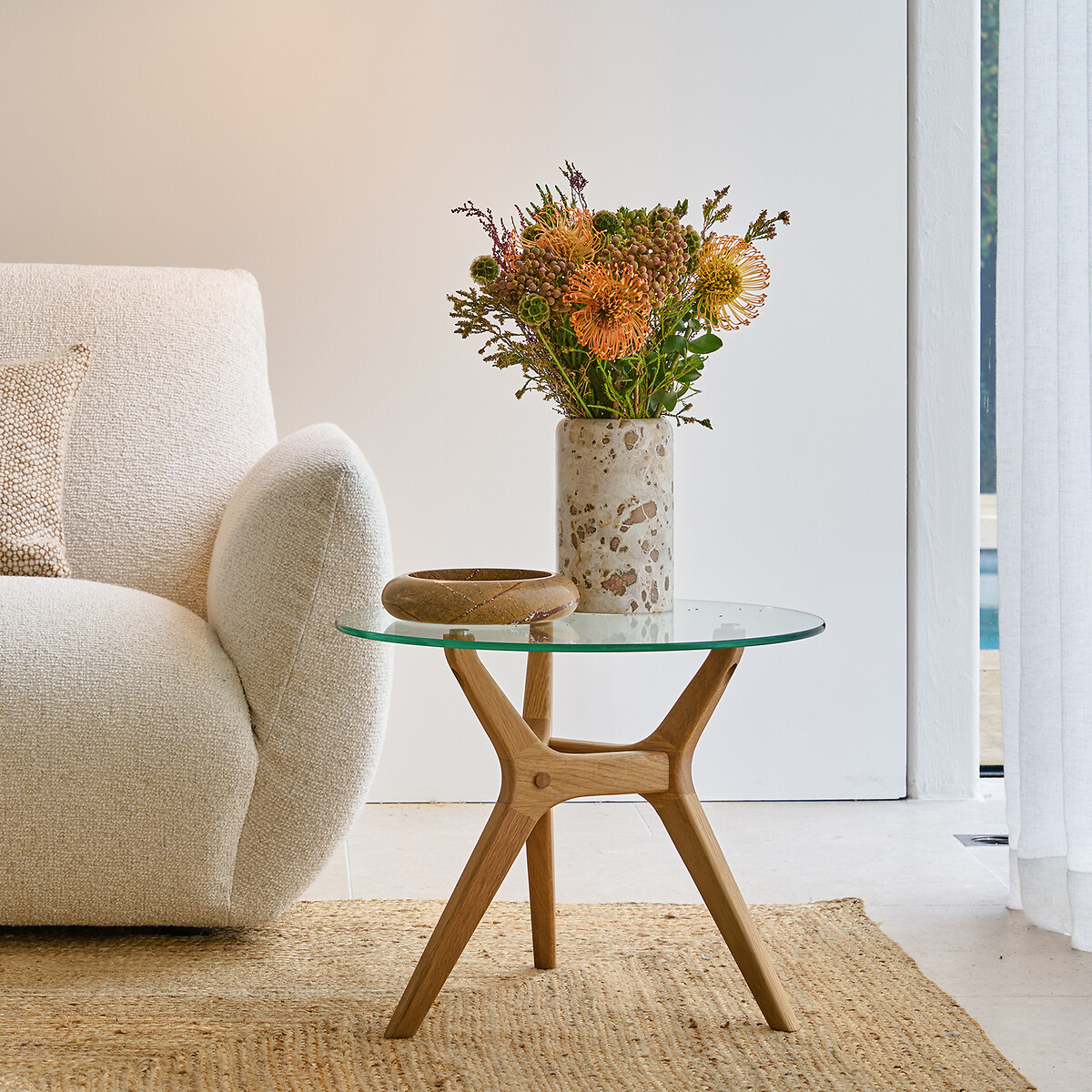 Table basse chêne Ø50 cm, Maricielo chêne naturel, AM.PM