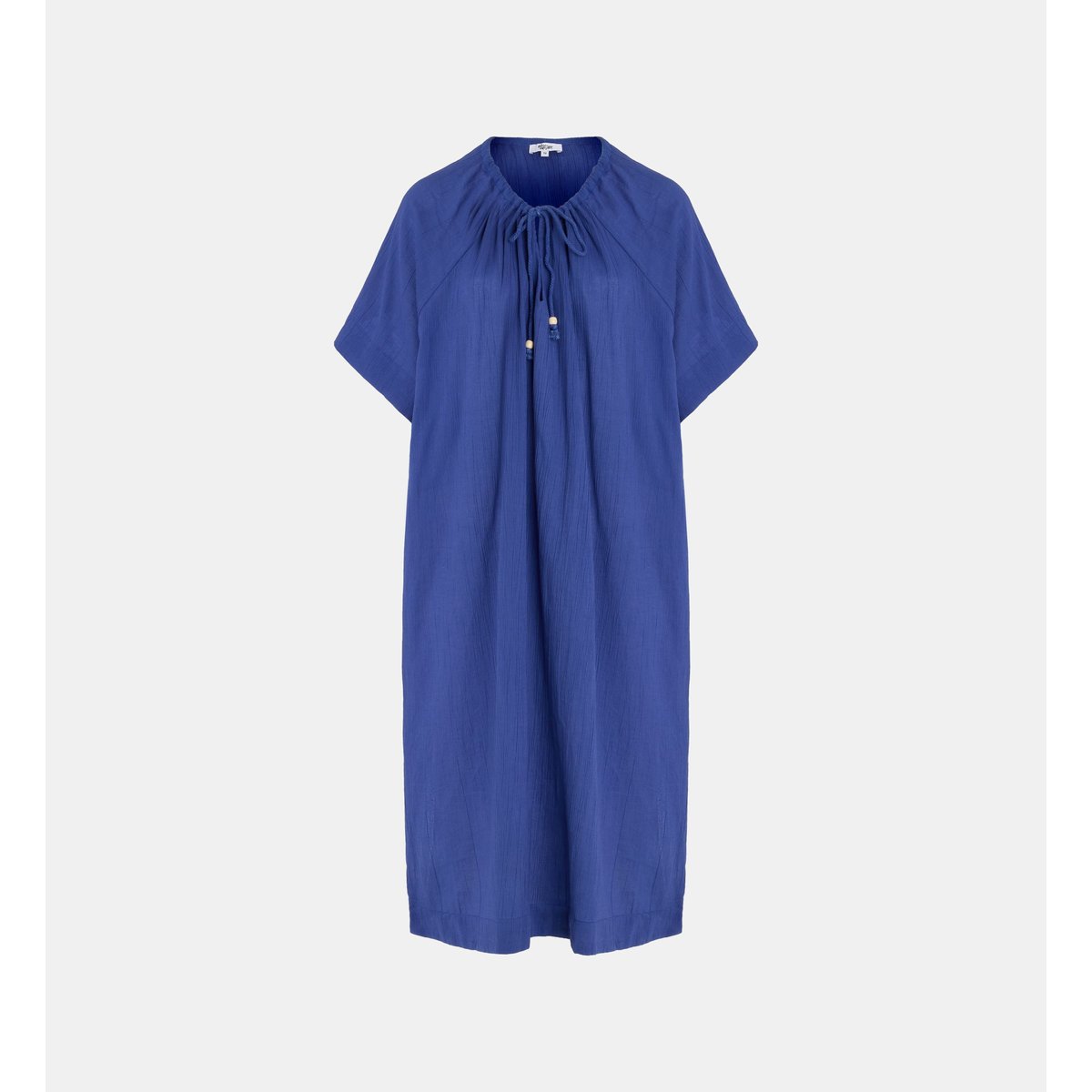 Tunique longue paolina coton froissé bleu, GALERIES LAFAYETTE