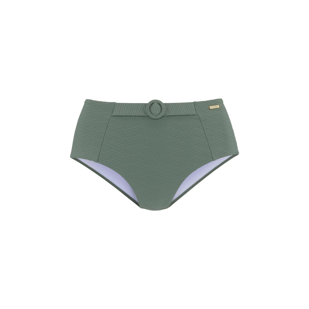 Bas maillot slip de bain taille haute Loretta kaki, LASCANA