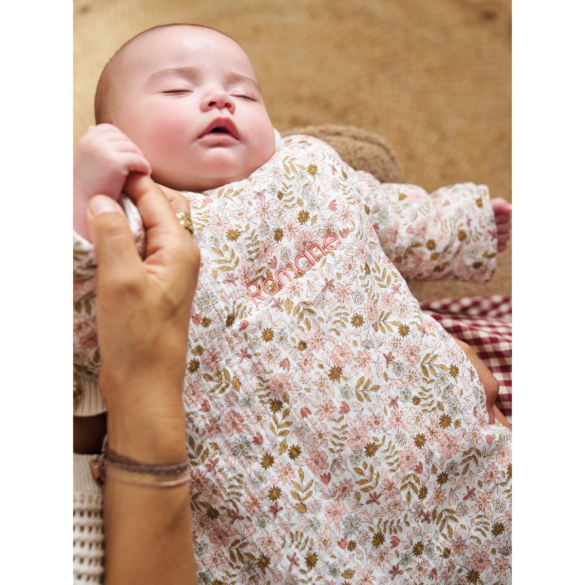 Gigoteuse manches amovibles personnalisable FLORA blanc imprimé, VERTBAUDET