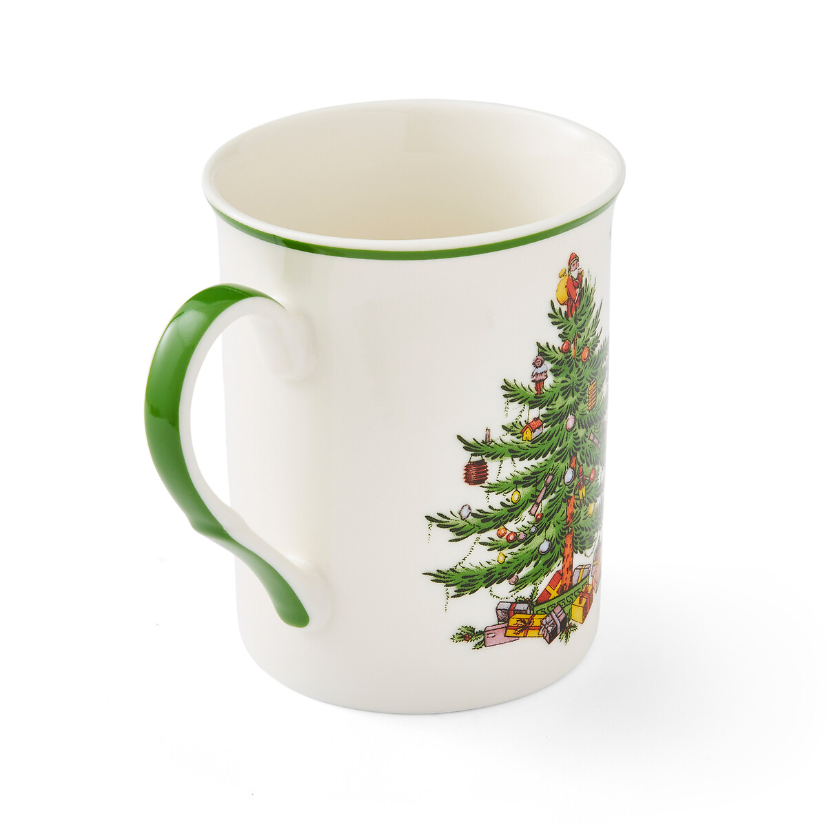 Set of 4 Christmas Tree Mugs in 340ml white, SPODE
