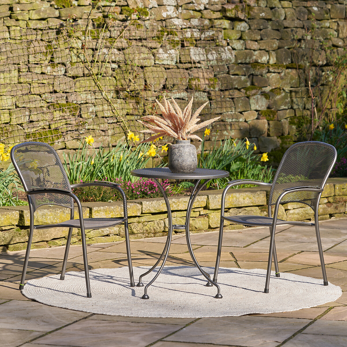 Carlo 2 Seater Bistro Patio Set grey, SO'HOME