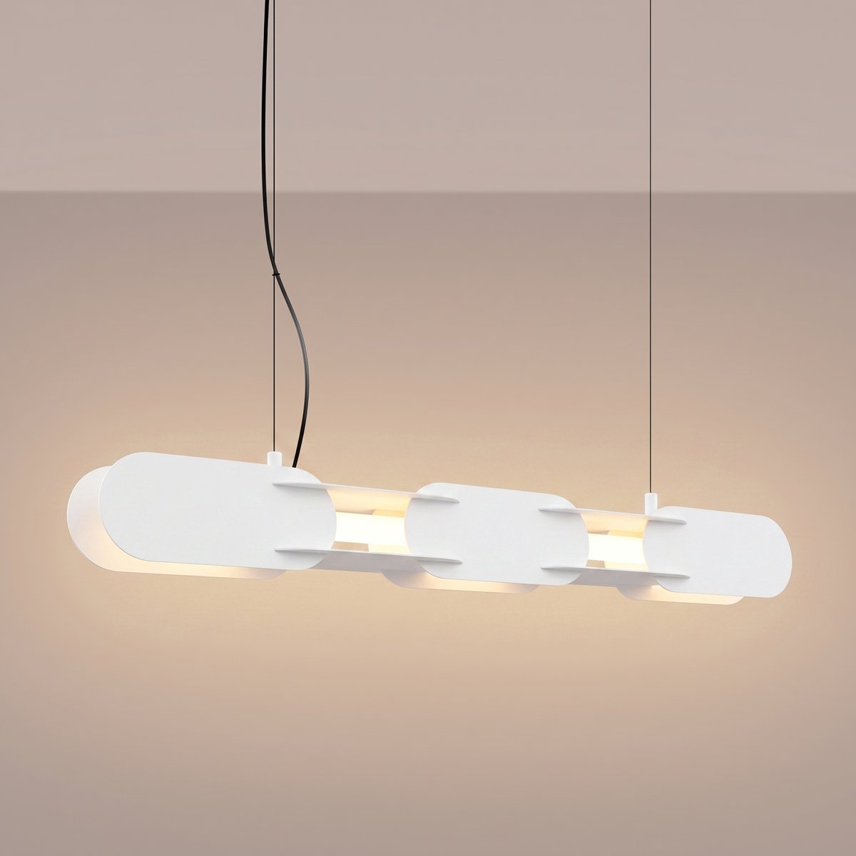 Suspension Acier Blanc LED 1 Chain blanc, EDEN