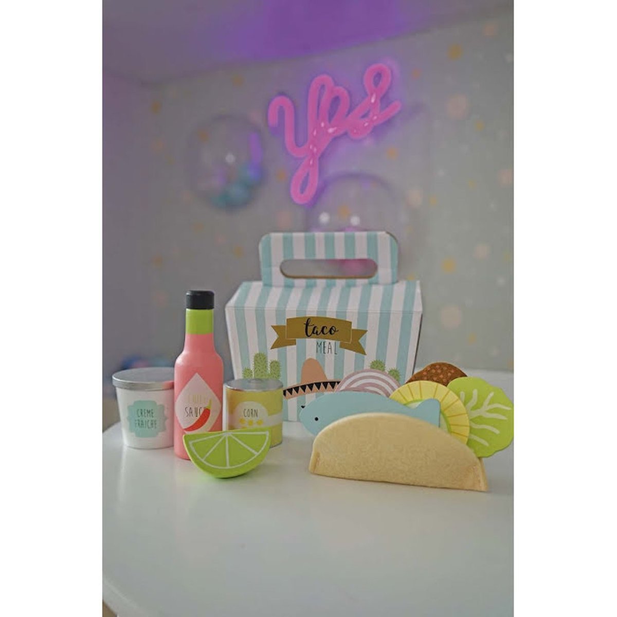 Dinette jouet en bois set tacos multicolore, JABADABADO