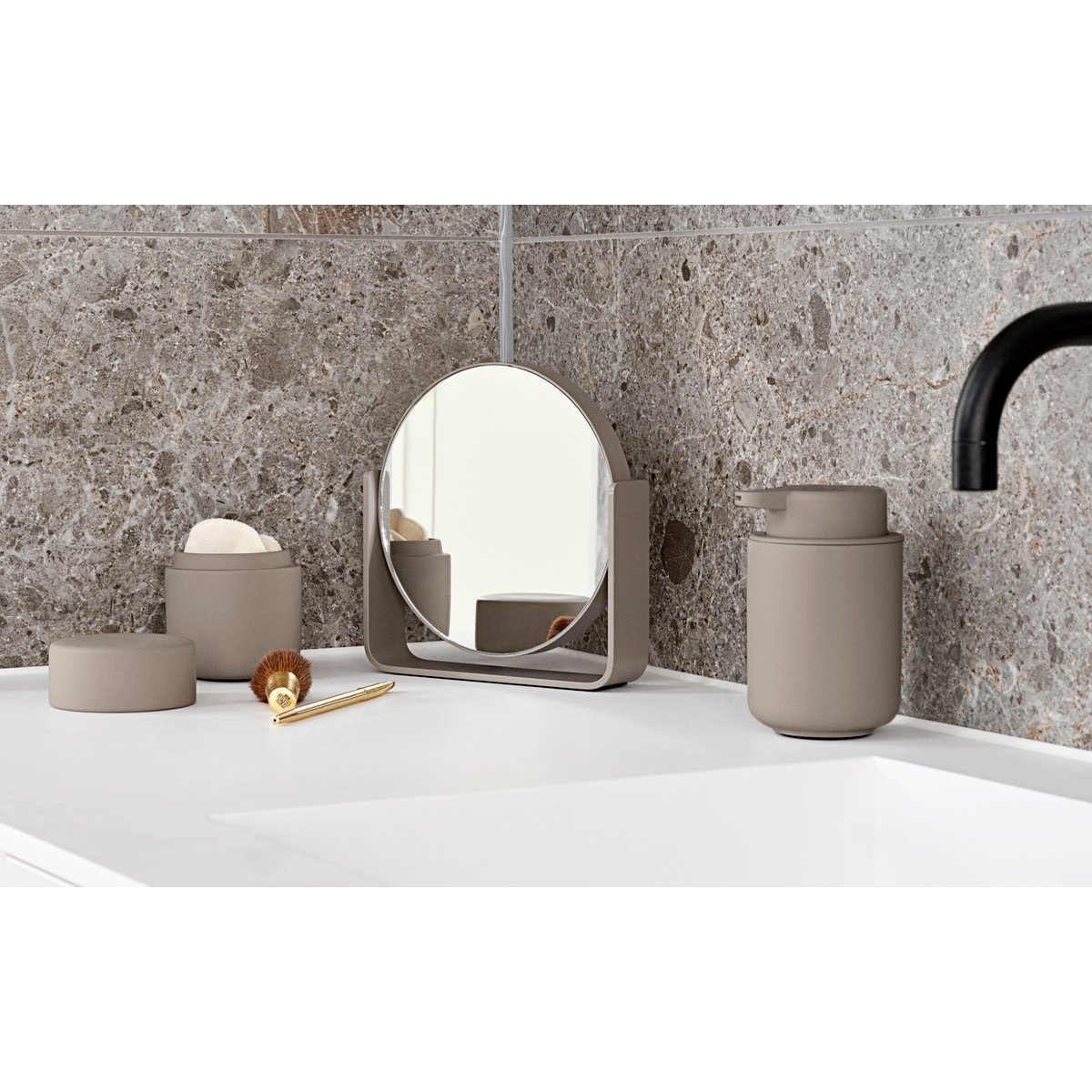 Miroir de table UME taupe, ZONE DENMARK