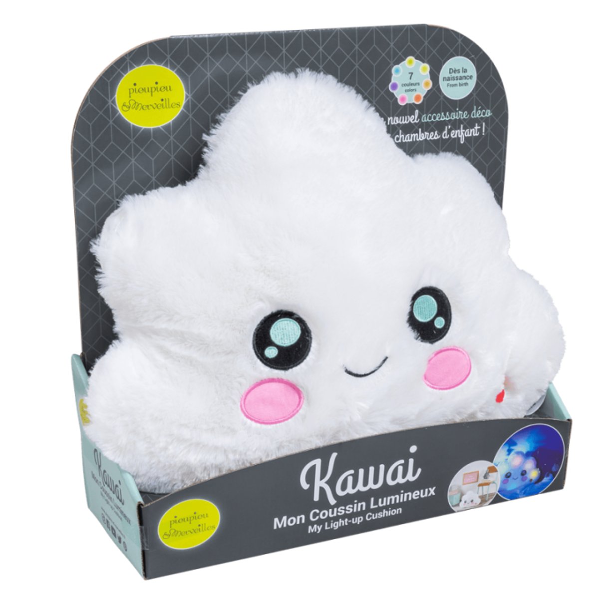 Kawai mon Coussin Lumineux blanc, PIOUPIOU ET MERVEILLES