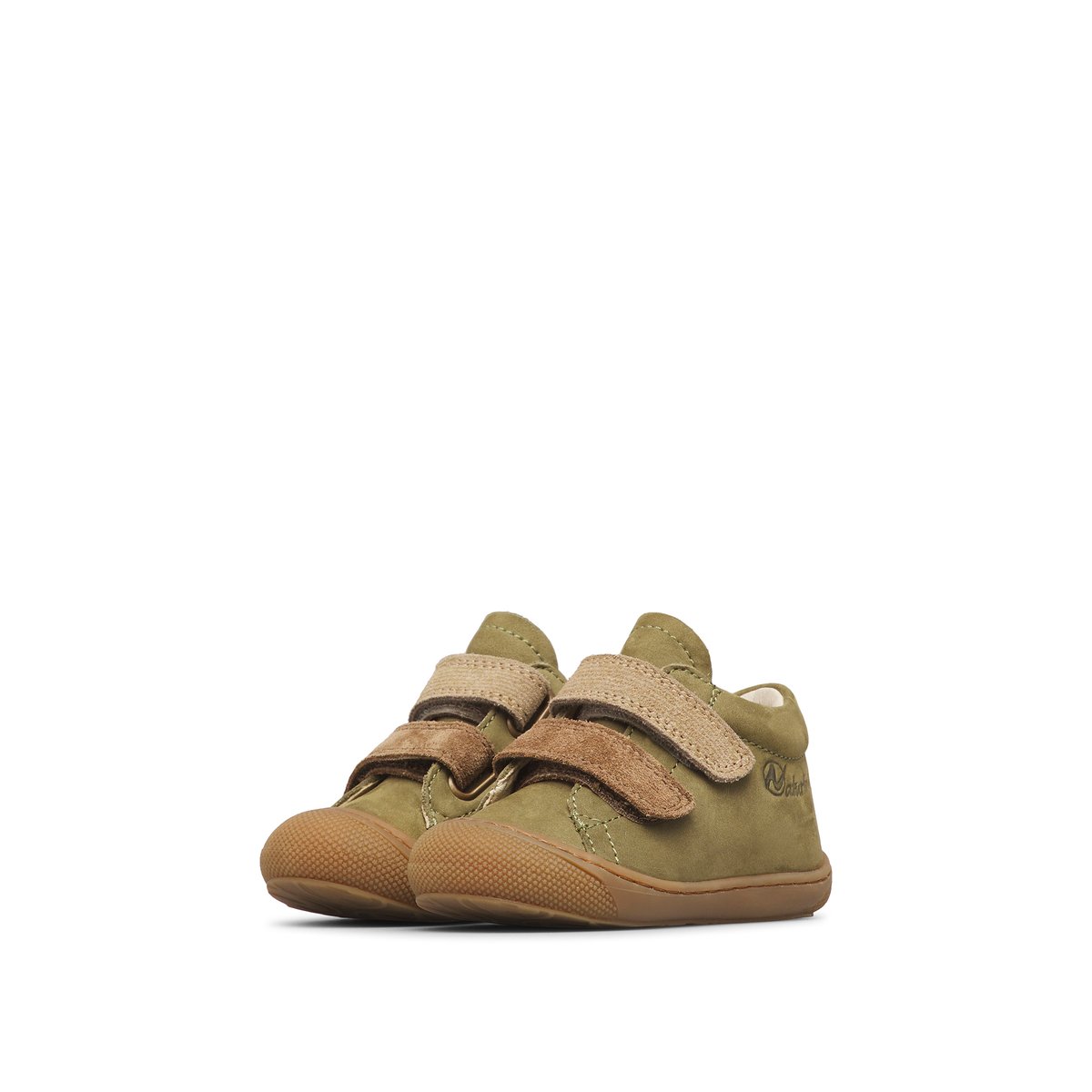 Chaussures premiers pas en cuir CORKEL VL kaki-beige, NATURINO