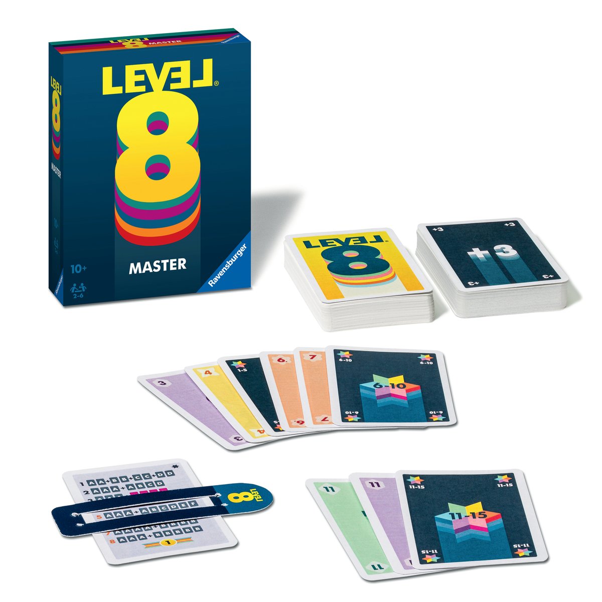 Level 8 - Master - Jeu de cartes couleur unique, RAVENSBURGER