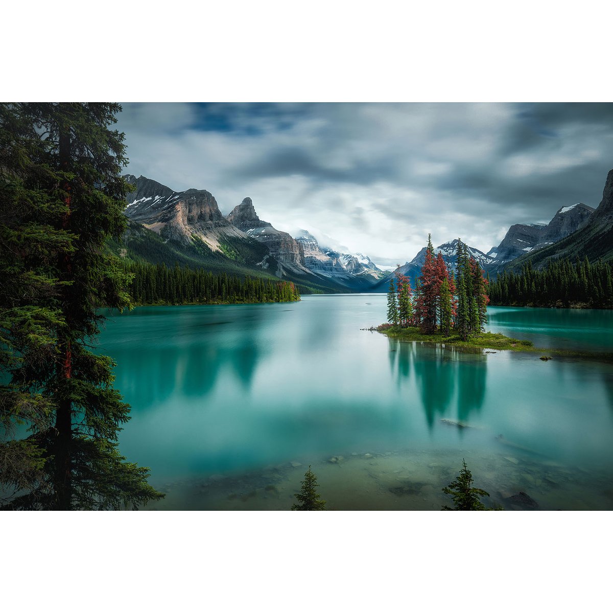 Tableau paysage du Canada, Lac de Banff tableau alu dibond, HEXOA