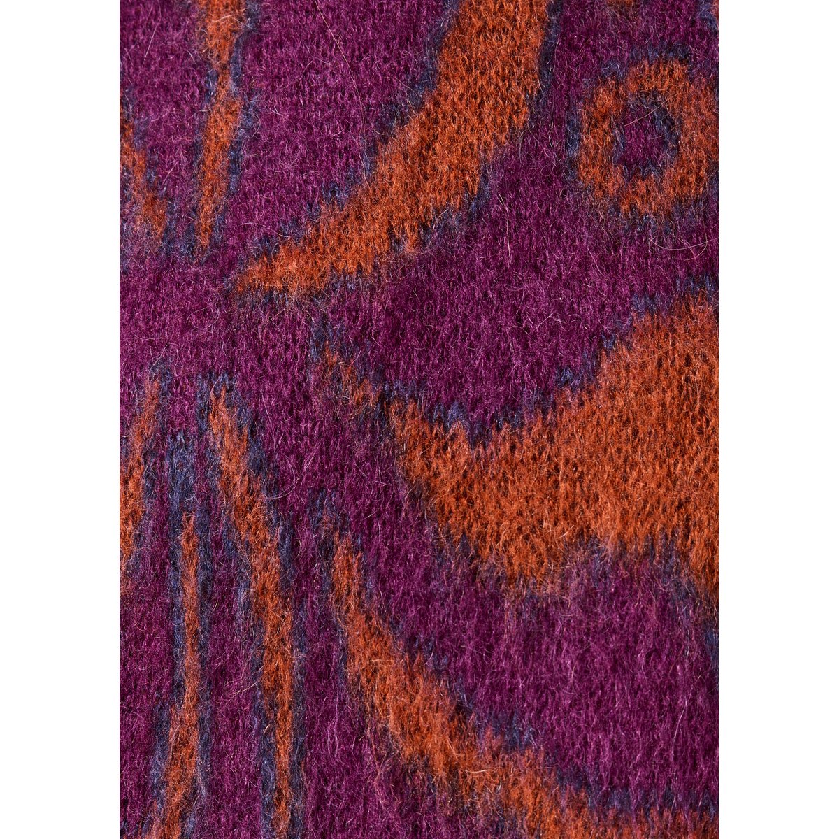 Pull col roulé manches longues en jacquard viola/tandoori, LA FEE MARABOUTEE