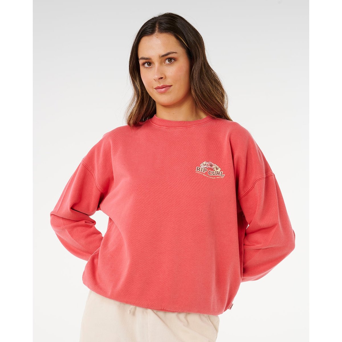 Sweat col rond Bells Heritage rouge profond, RIP CURL