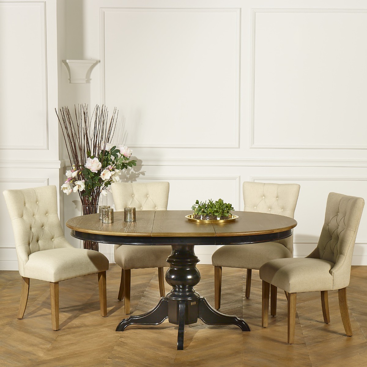 Lot de 2 chaises en bois et lin OPHELIA ficelle, ROBIN DES BOIS