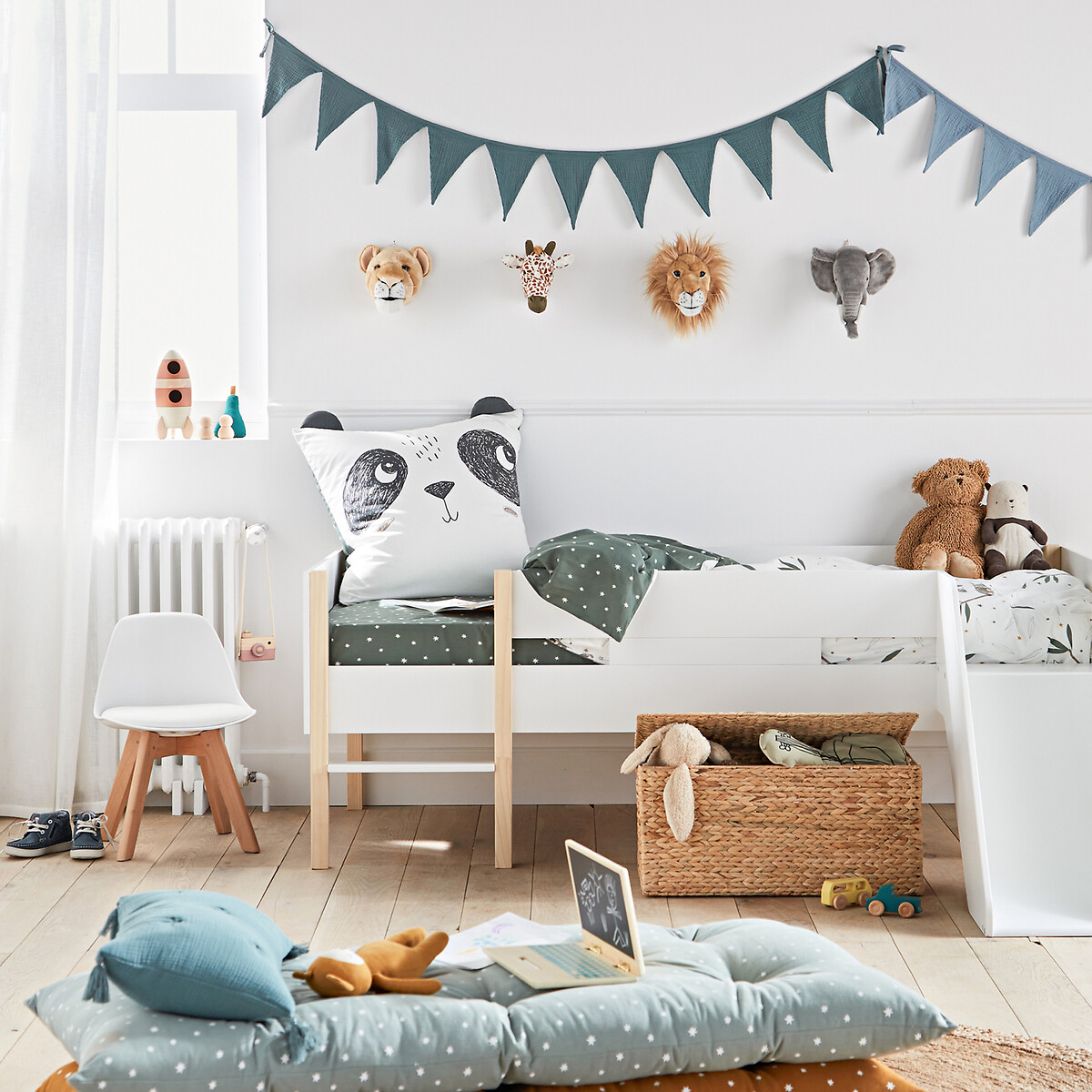 Silla infantil tipo concha, Zapong blanco/madera, LA REDOUTE INTERIEURS
