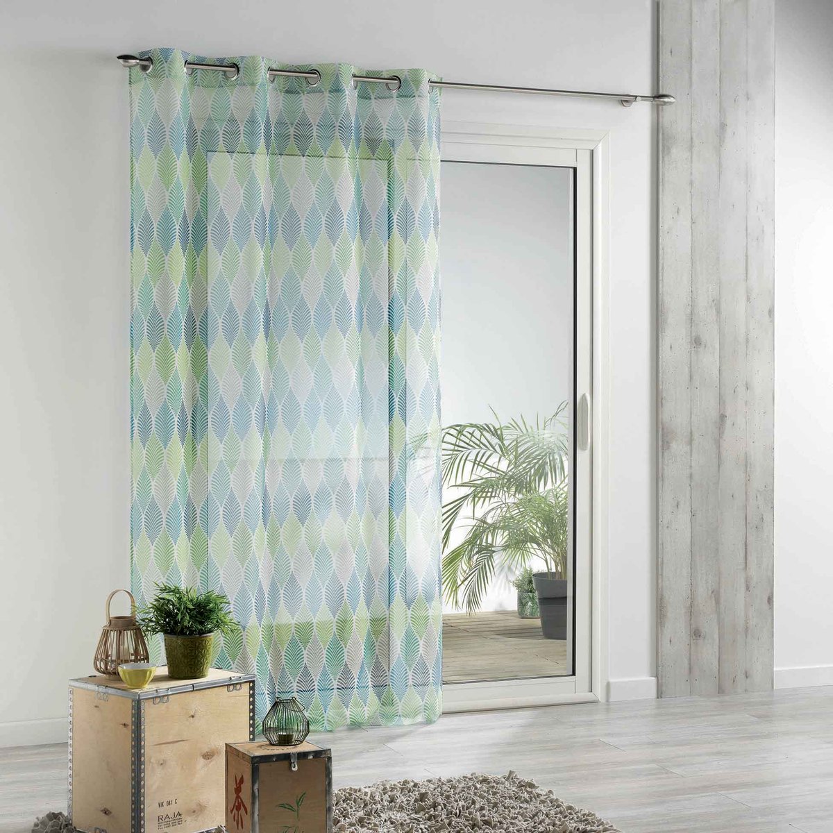 Panneau a oeillets rideau Voile Collection Winter Green blanc, EDEN