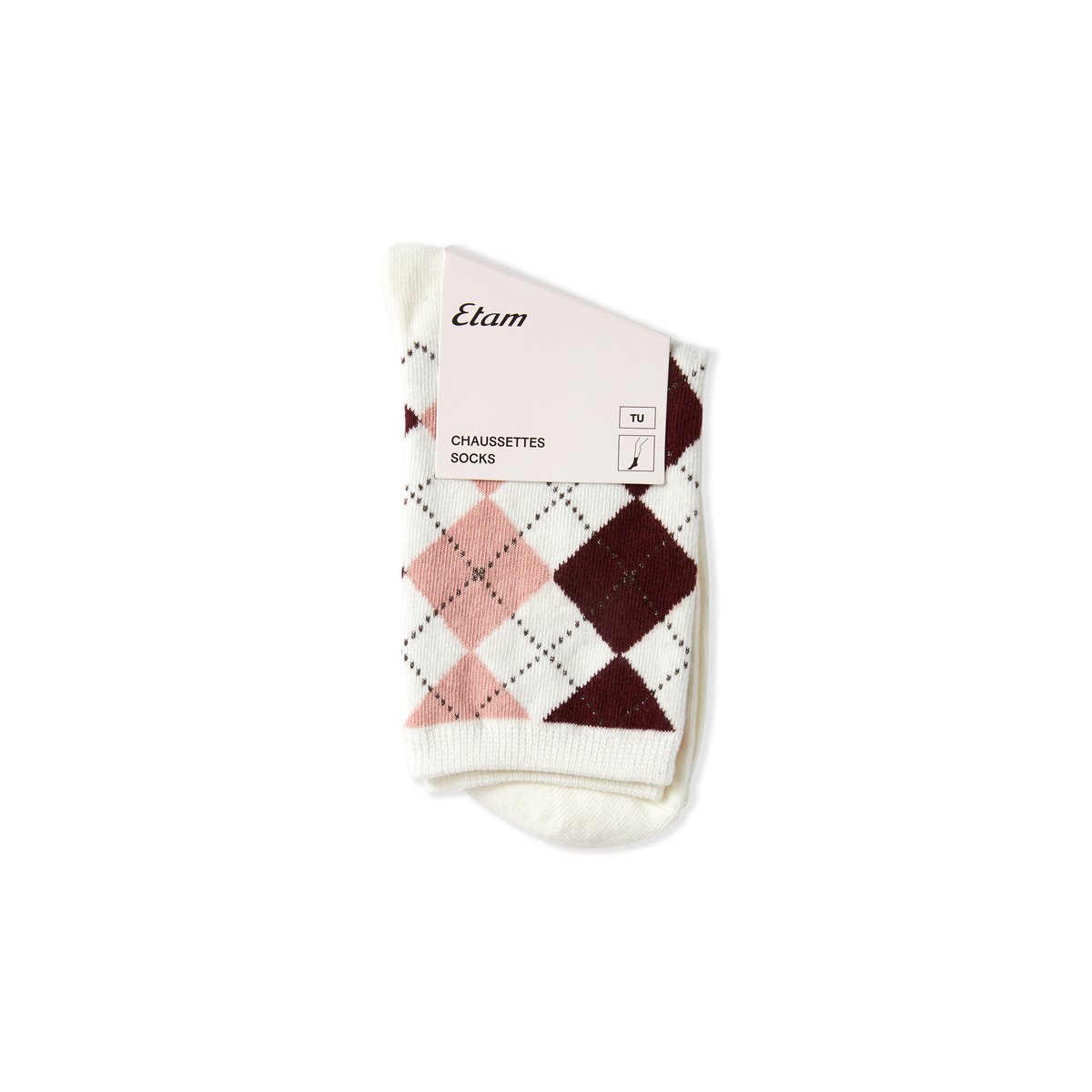 Chaussettes à motifs avec coton OXFORD ecru, ETAM