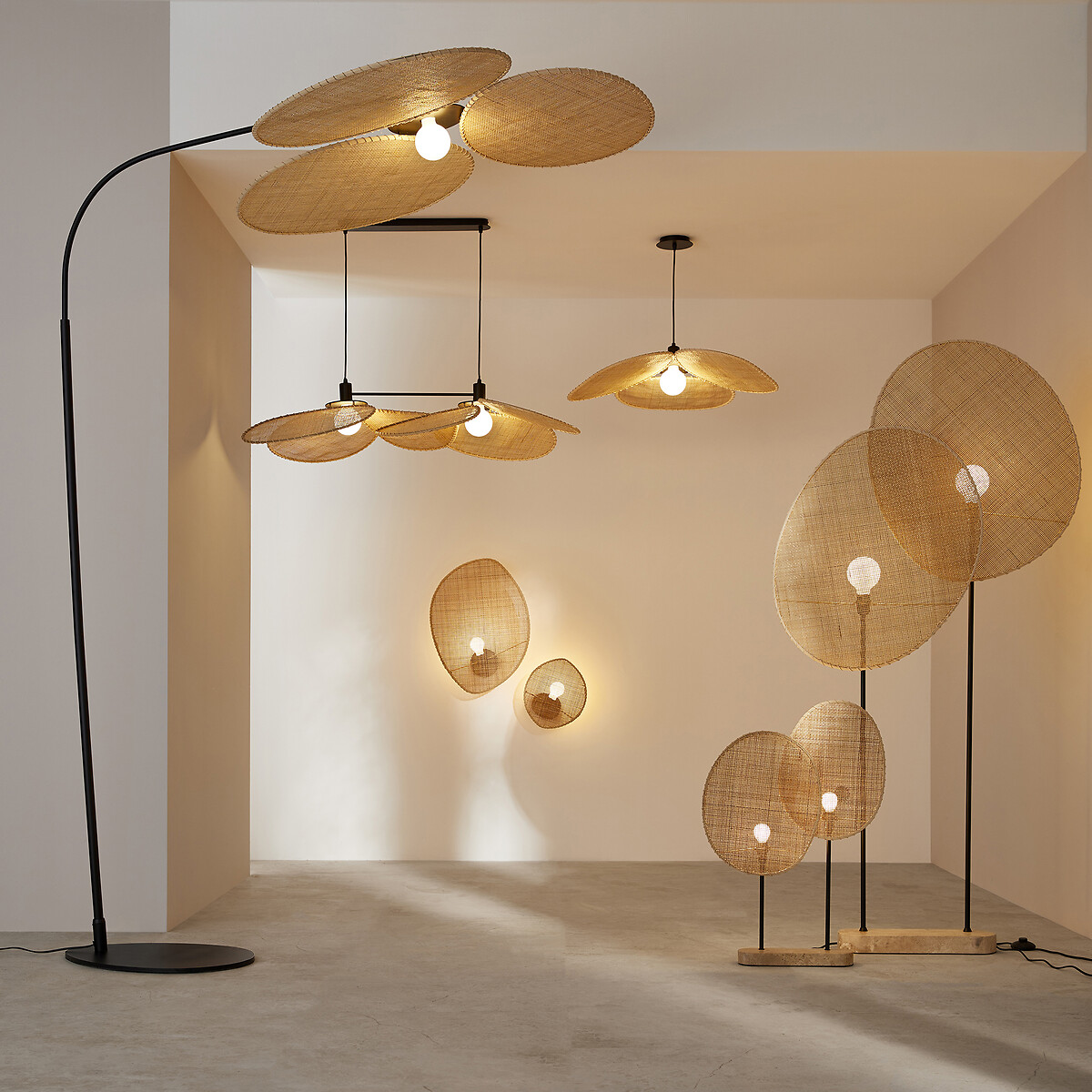 Wandleuchte Canopée gross, Design Emmanuel Gallina natur, AM.PM X EMMANUEL GALLINA