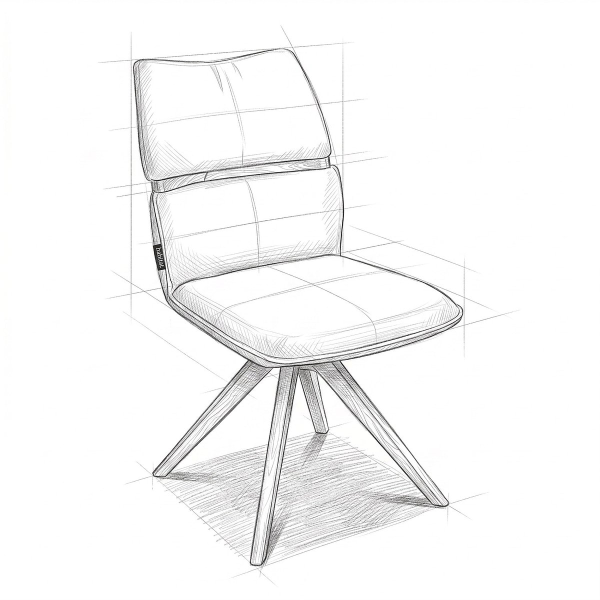 Lot de 2 chaises pivotantes en tissu et chêne TIMISO gris, HABITAT