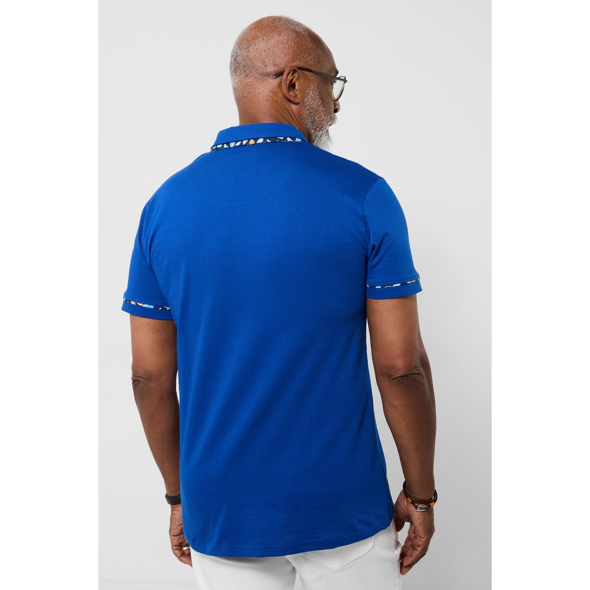 Polo à manches courtes avec double col bleu, JOE BROWNS