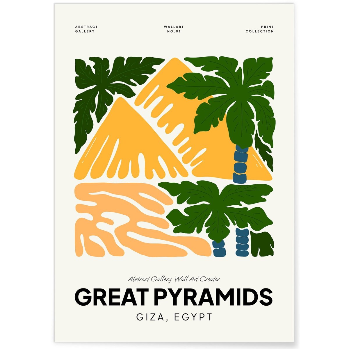 Affiche Egypt Giza blanc, L'AFFICHERIE