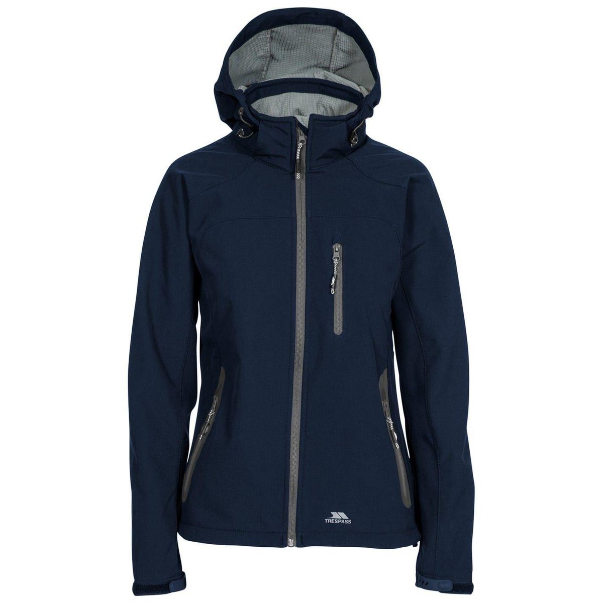 Veste softshell à capuche motif/style détail contrasté ELLISON bleu marine, TRESPASS