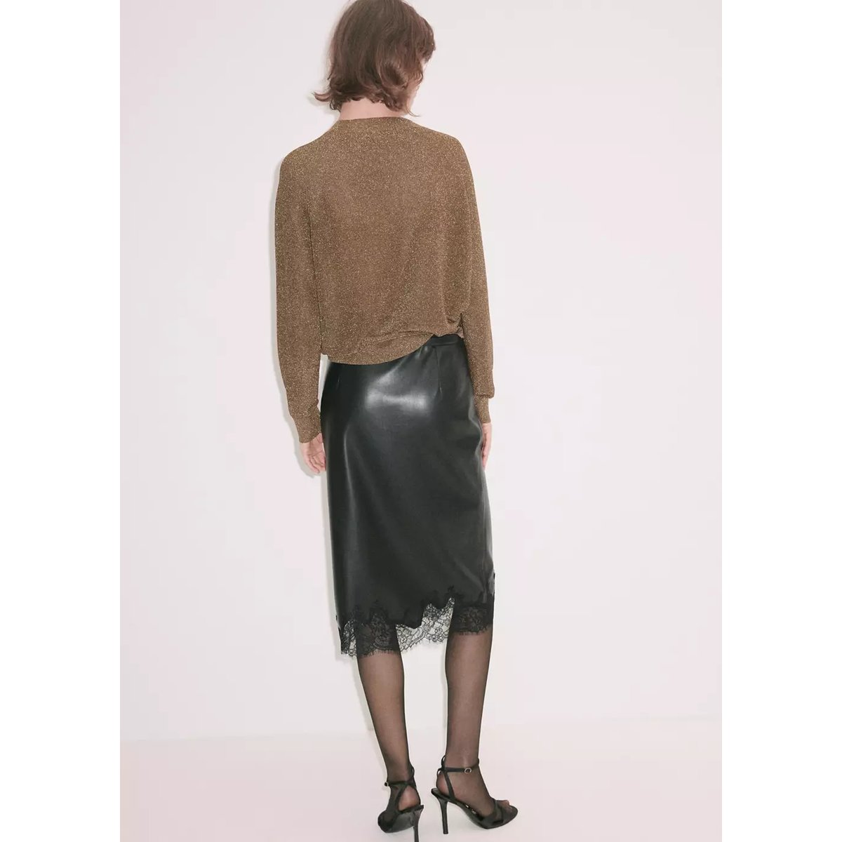Pull-over fil textile or, MANGO