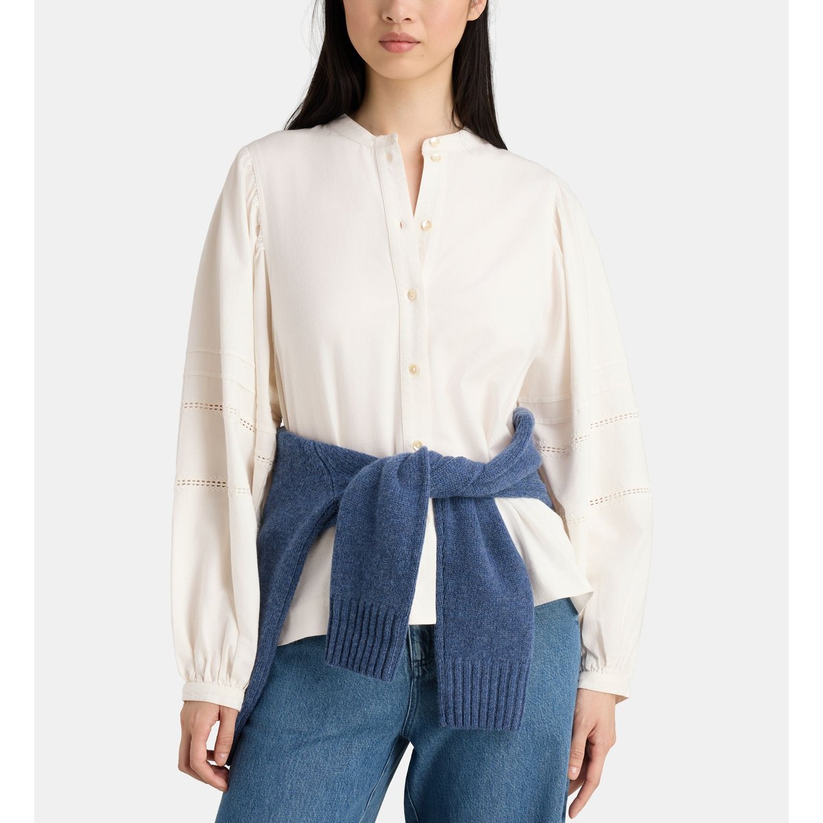 Blouse olvina broderies écru, JODHPUR