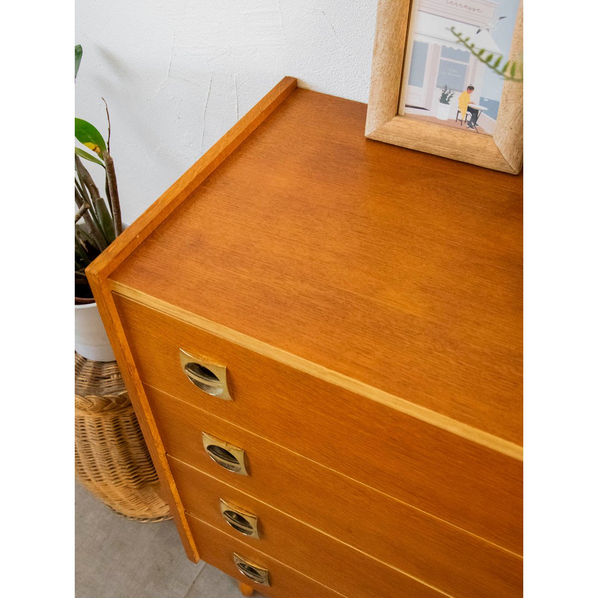 Commode sixties en bois Garance N°587 - Bon état bois foncé, DEBONGOUT