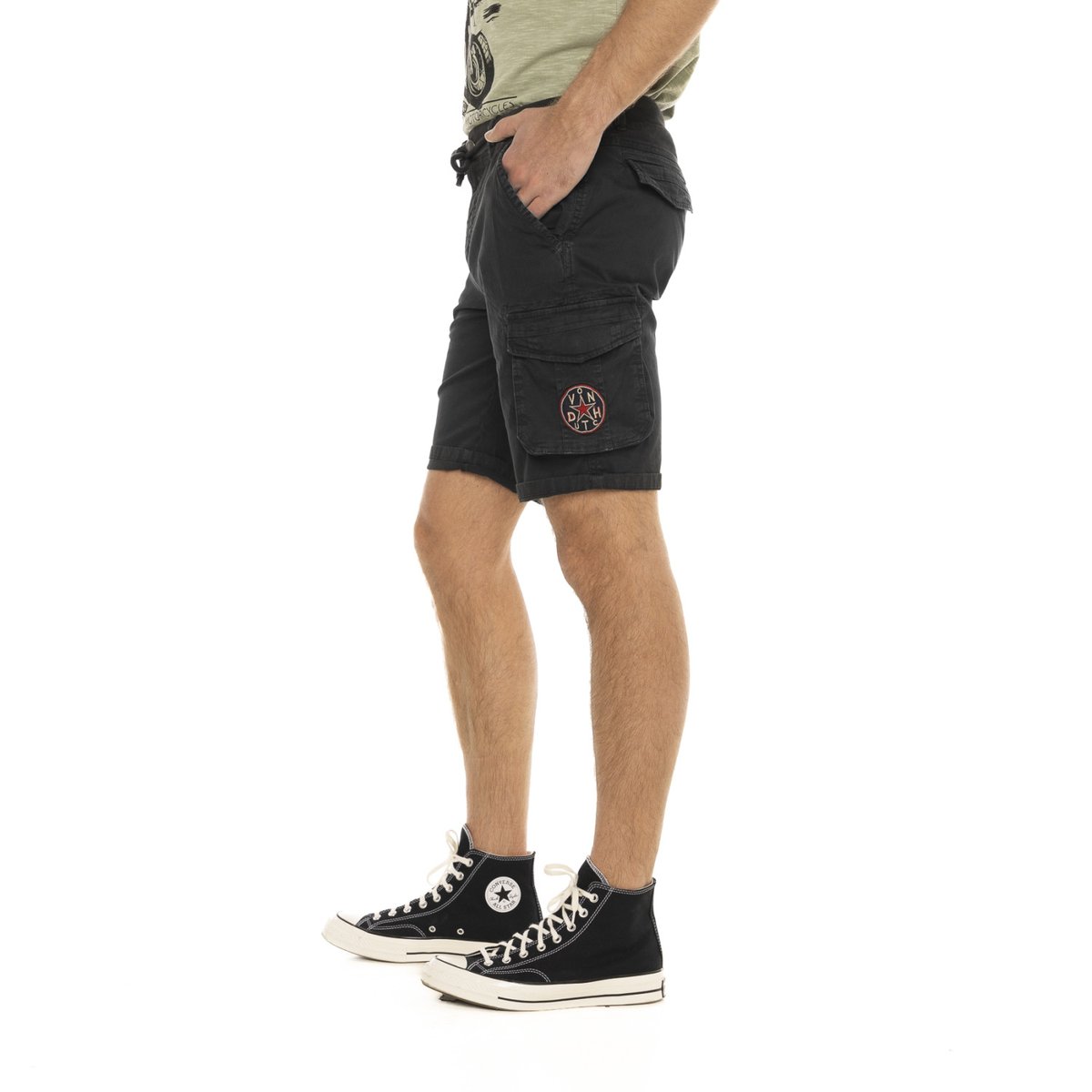 Bermuda en coton PISTON noir, VON DUTCH