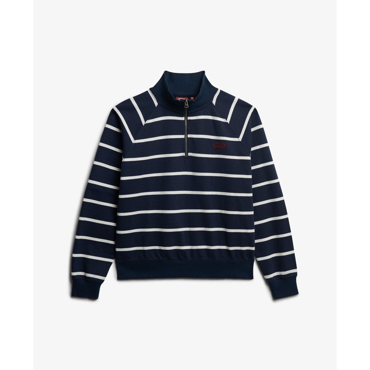 Sweatshirt Demi-Zip Athletic Essentials à Rayures bleu marine rayé, SUPERDRY