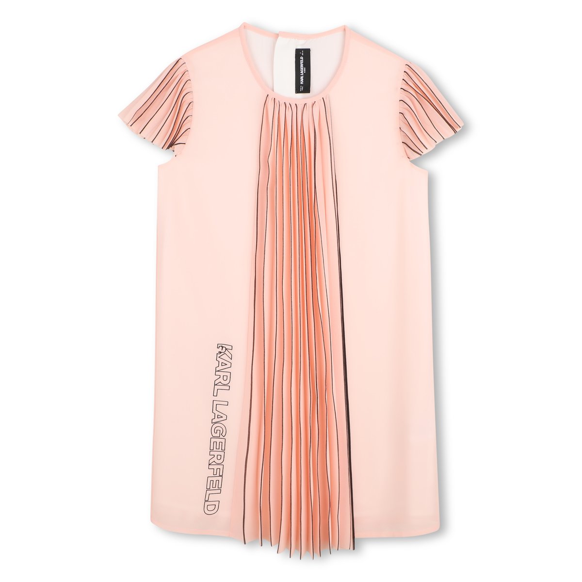 Robe manches courtes rose petale, KARL LAGERFELD KIDS