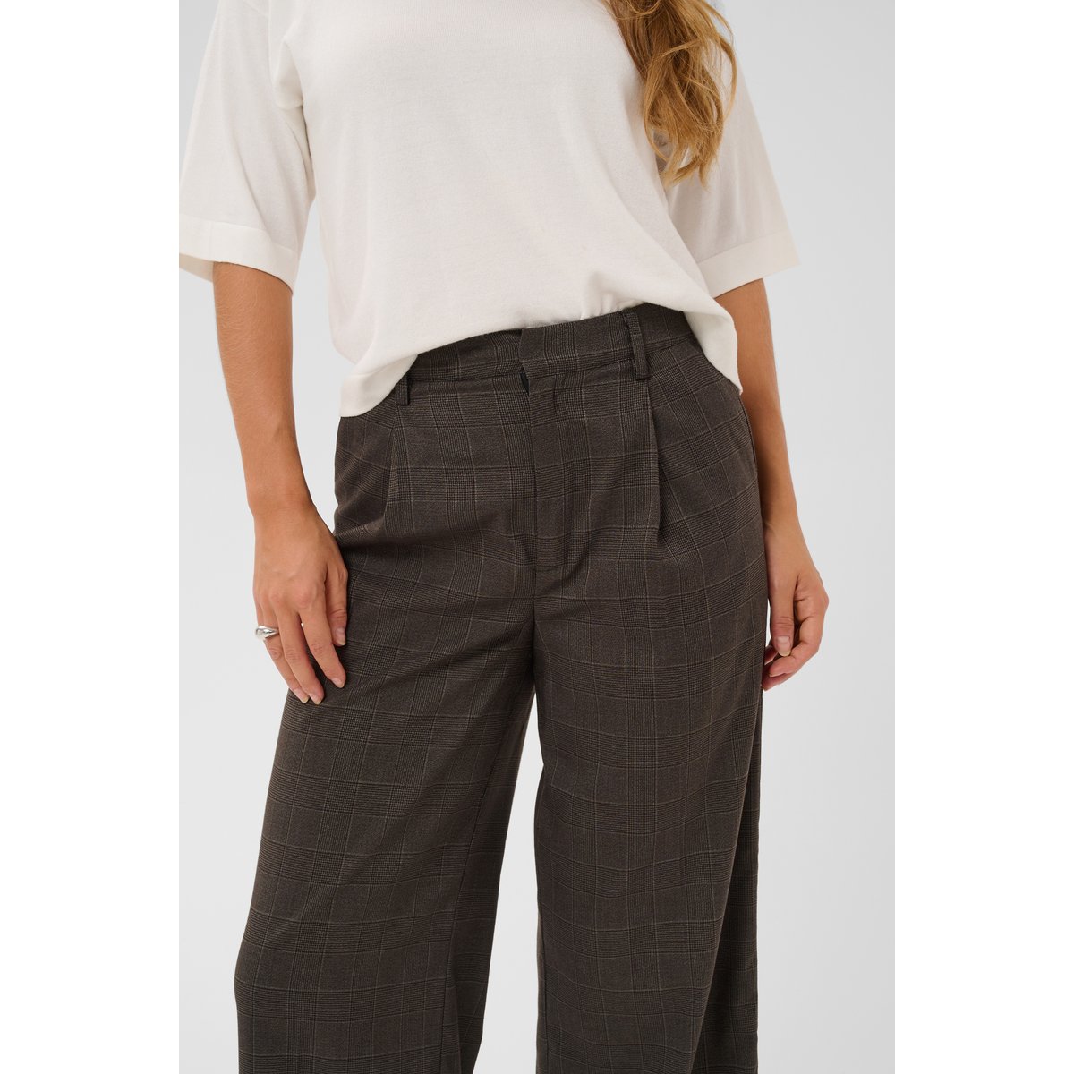 Pantalon de costume gris dark grey check, KAFFE