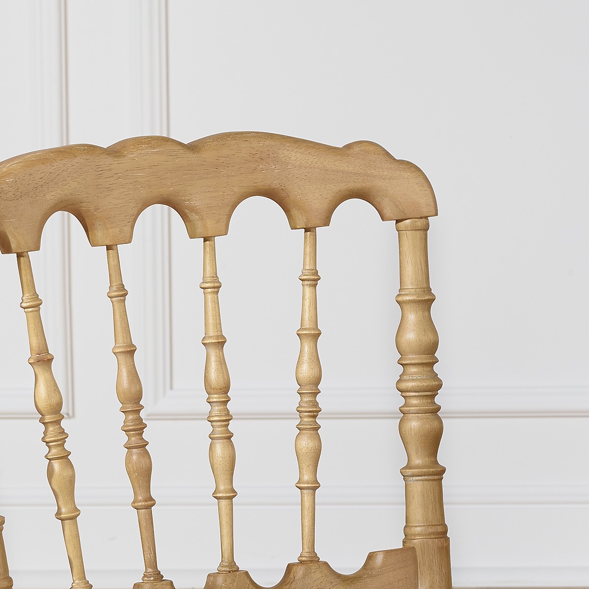 Lot de 2 chaises en hévéa et lin NAPOLEON III lin, ROBIN DES BOIS