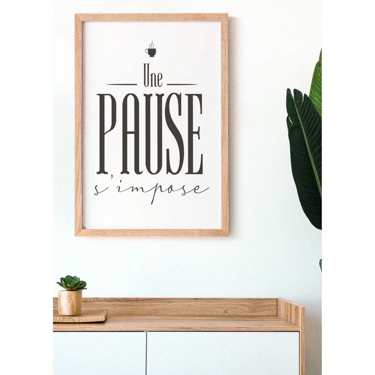 Affiche 'Une pause s'impose' blanc, L'AFFICHERIE
