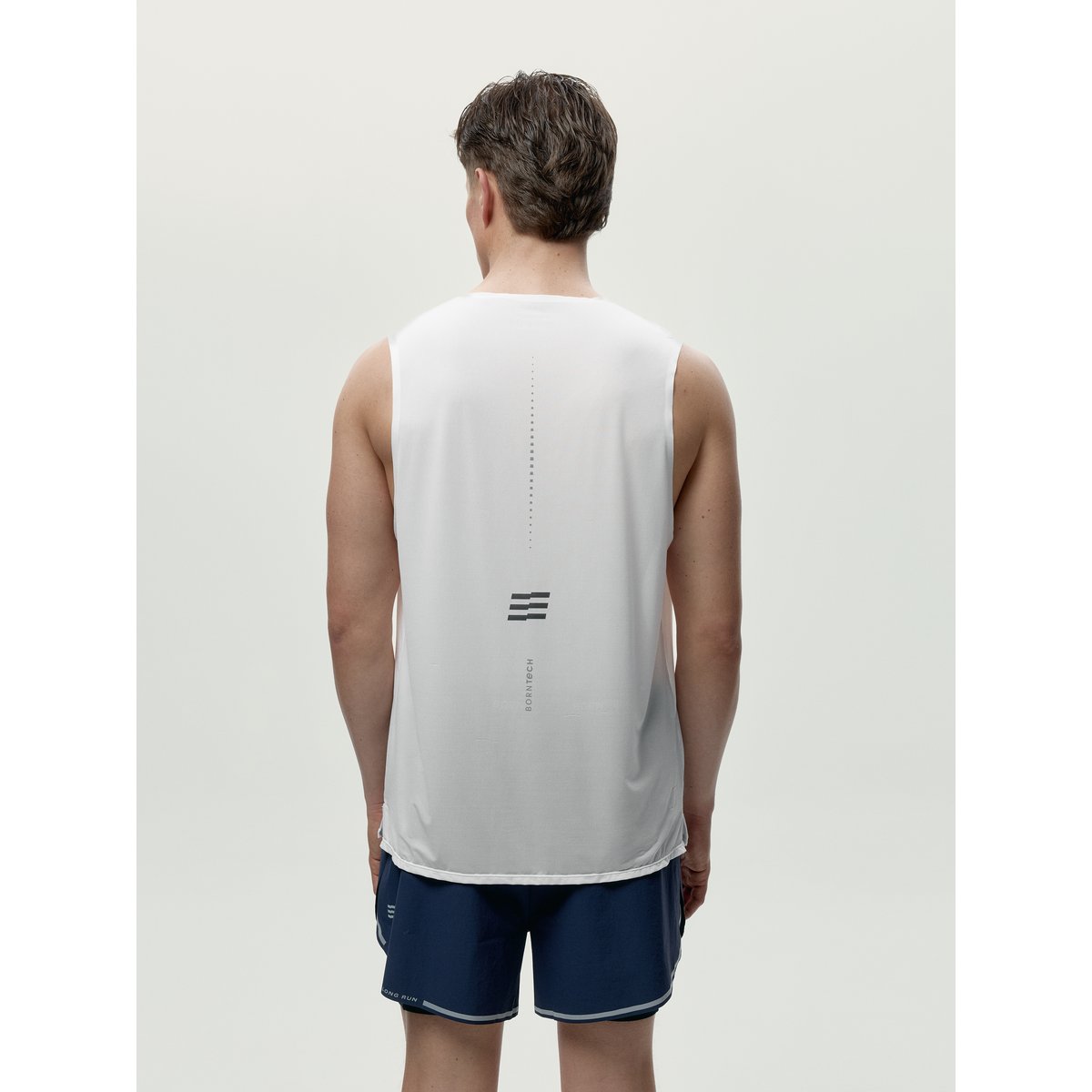 T-shirt de course à pied pour homme RYDER RUN Performance blanc, BORN