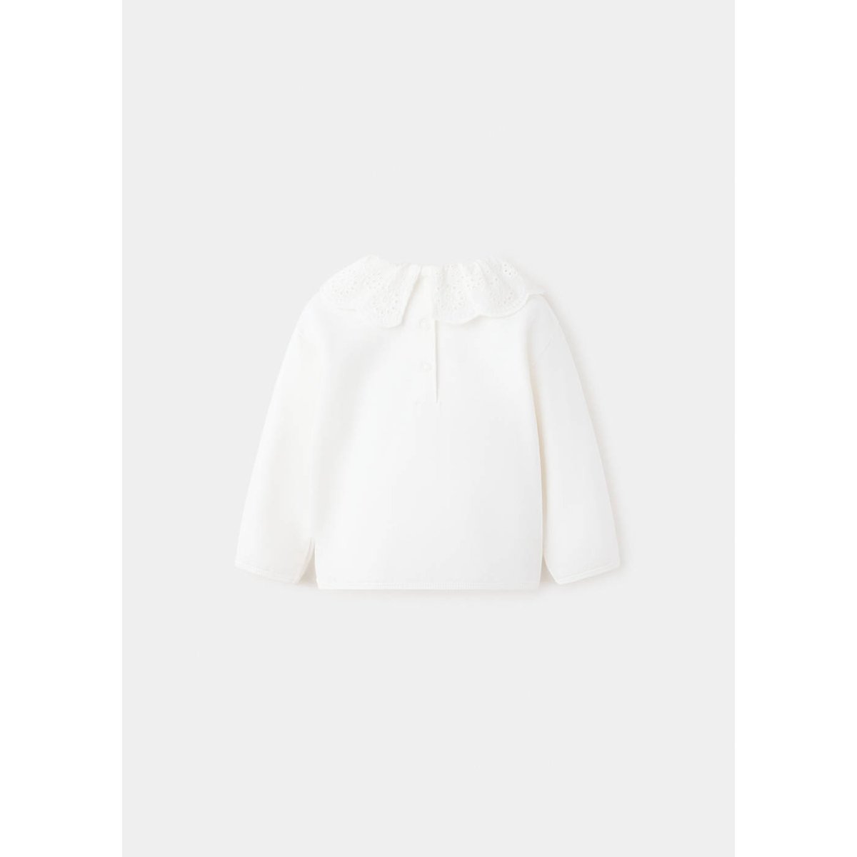 Sweat-shirt coton détails brodés blanc cassé, MANGO BABY