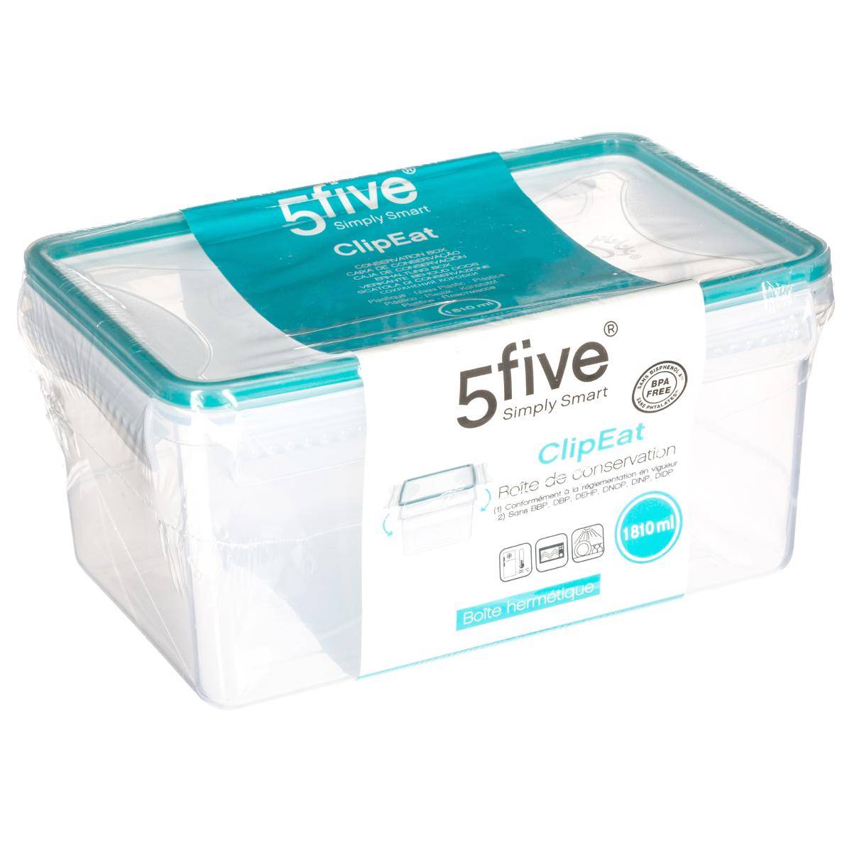 Boîte de conservation 1,81L CLIPEAT bleu, 5FIVE SIMPLY SMART