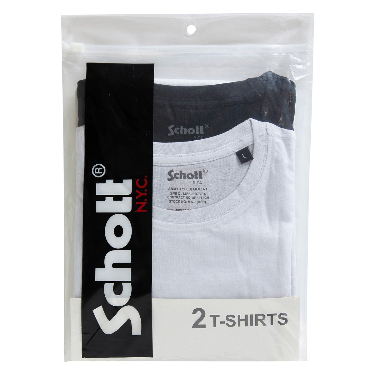 Pack de 2 t-shirts basiques blanc et noir blanc/noir, SCHOTT