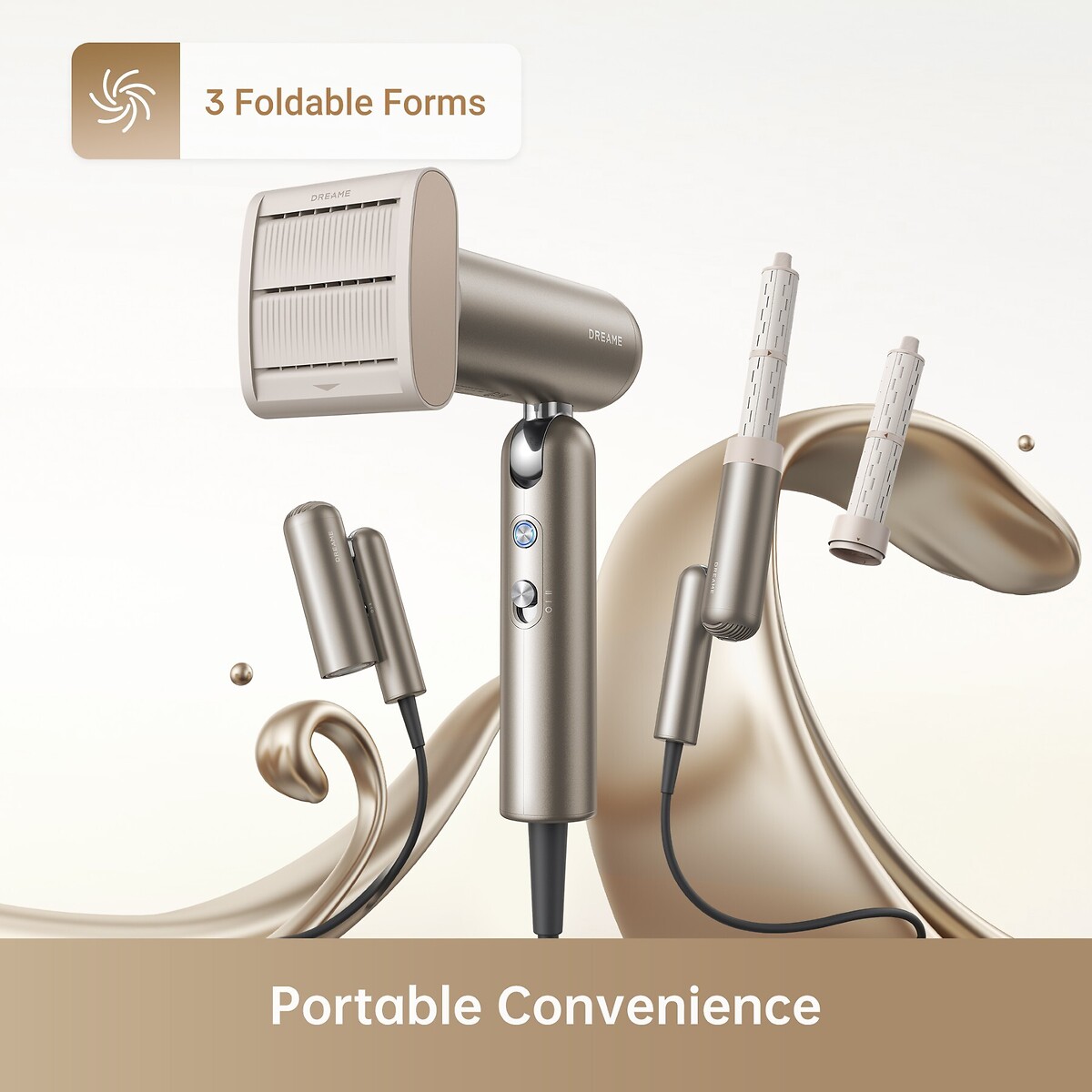 Pocket Neo Hair Dryer - AHD51 gold-coloured, DREAME