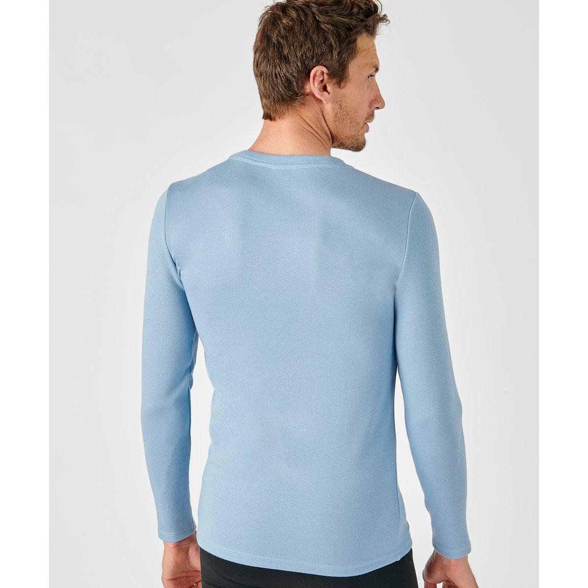 T-shirt  manches longues Thermolactyl bleu grisé, DAMART