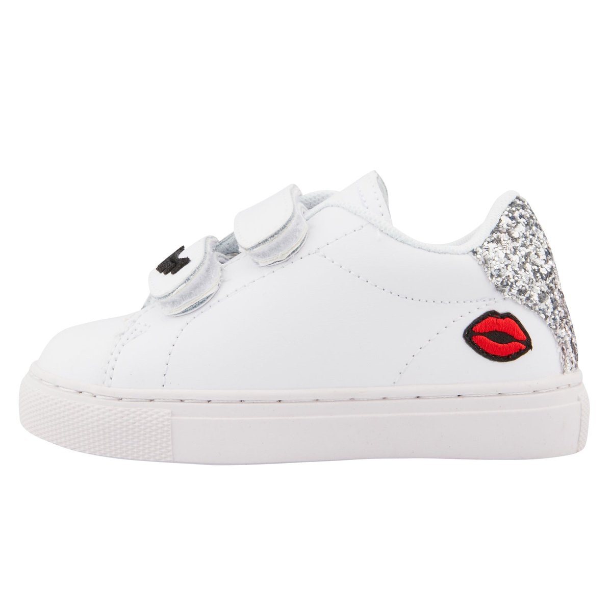 Baskets Enfant En Cuir Mini Edith Eyes blanc, BONS BAISERS