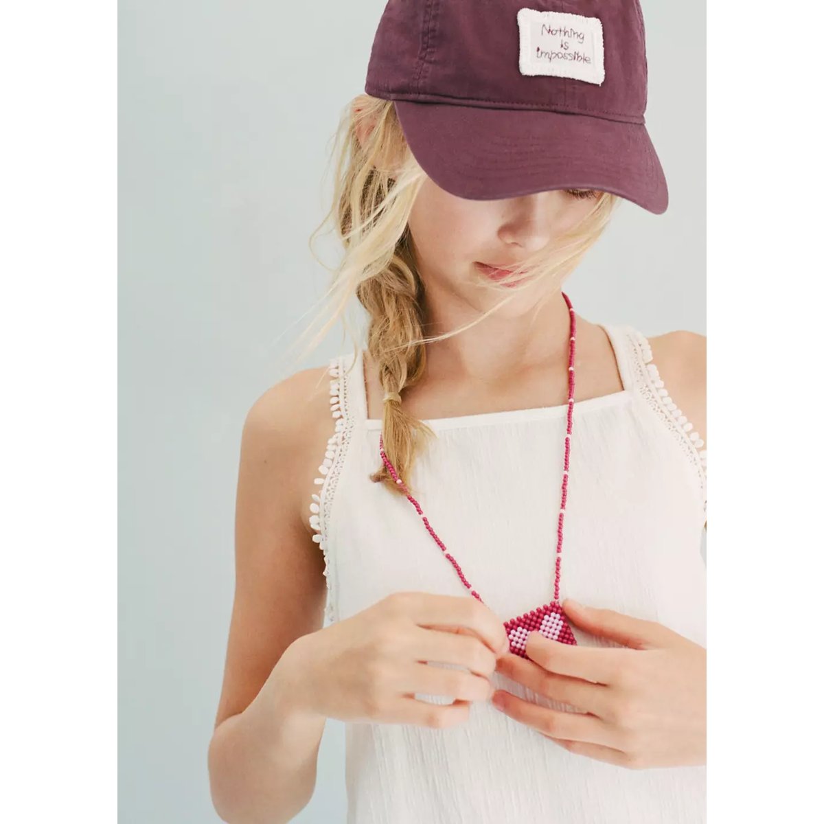Casquette détail brodé grenat, MANGO KIDS