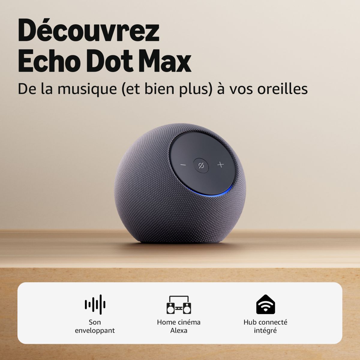 Assistant vocal Echo Dot Max - Graphite noir, AMAZON